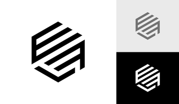 Lettre ELF vecteur de conception de logo monogramme hexagonal initial