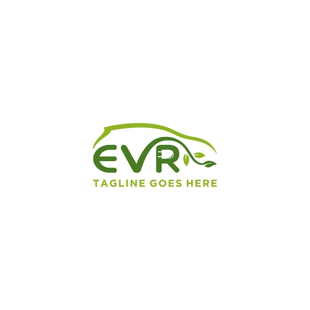 Lettre Evr Logo De Voiture électrique Bouton De Signe Eco Transport Charge De Puissance D'énergie De Voiture