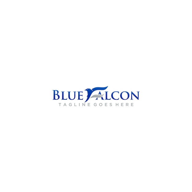 Lettre F Blue Falcon Logo Sign Design