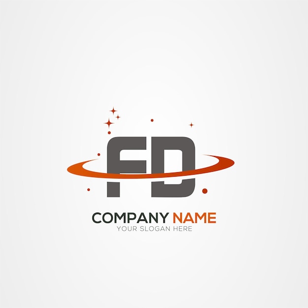 La lettre FD DF Design de logo spatial de la planète moderne avec des éléments vectoriels créatifs
