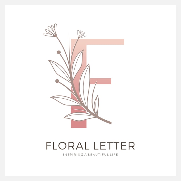 Vecteur lettre florale a à z logo design luxe