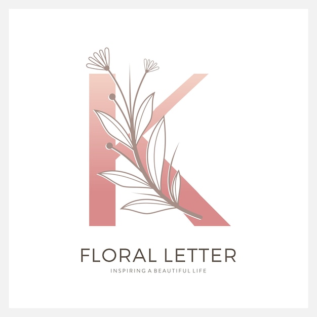 Lettre Florale A à Z Logo Design Luxe