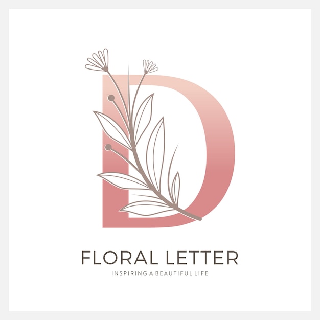 Lettre Florale A à Z Logo Design Luxe