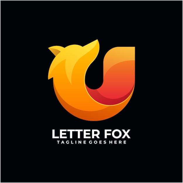 Lettre Fox Logo Design Couleur Moderne