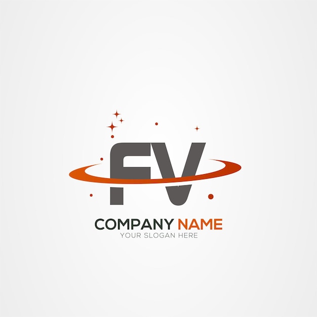 La lettre FV VF Design du logo spatial de la planète moderne avec des éléments vectoriels créatifs