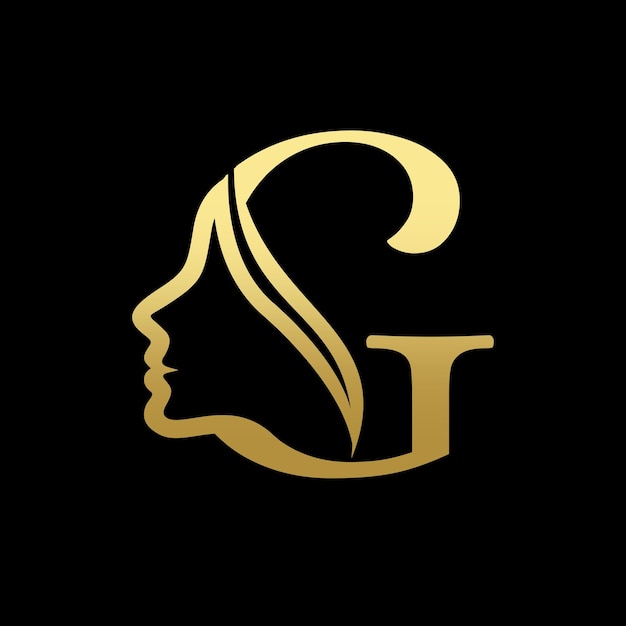 Lettre G beauté femmes visage Logo Design