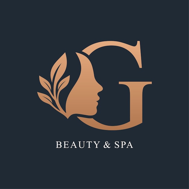 Lettre G avec logo de beauté conception unique concept Premium Vector