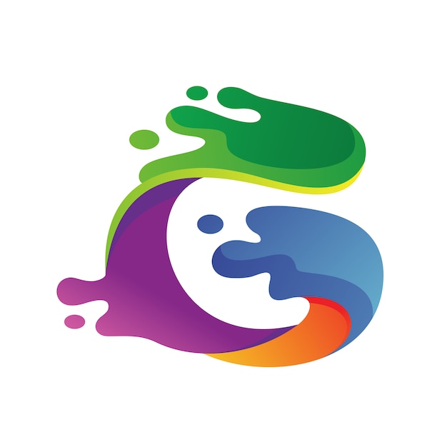 Lettre G Logo Coloré Liquide