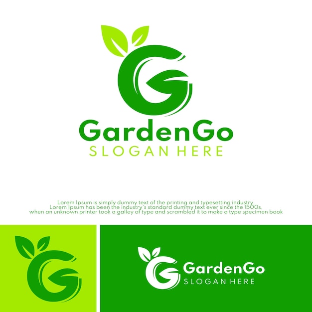 Lettre G Avec Logo Feuille Pour Jardin