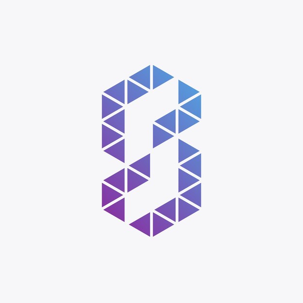 La Lettre Géométrique S Est Formée De Panneaux Triangulaires. Logo D'entreprise Avec Une Touche Technique.