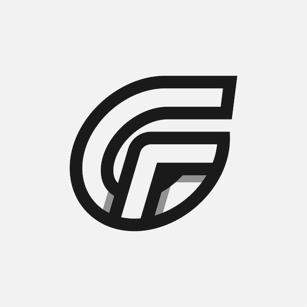 Lettre GF ou FG Monogramme du logo Lettre G avec F élément de modèle de conception du logo