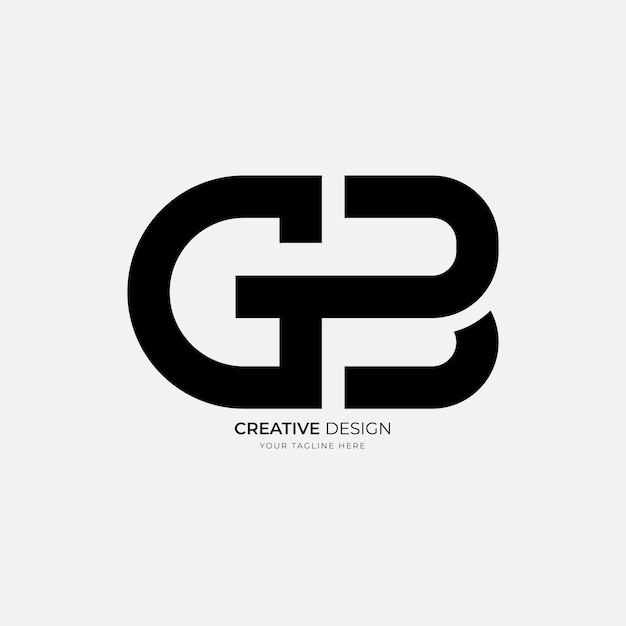 Lettre Gpb Avec Forme De Ligne Créative Monogramme Abstrait Unique Façonne Le Logo De L'alphabet