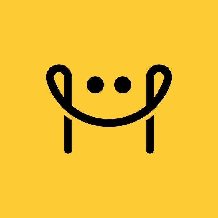 Vecteur la lettre h du logo du sourire heureux