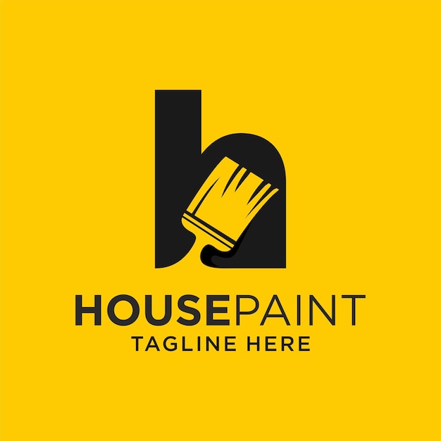 Lettre H Paint Brush Logo Design Template Inspiration, Illustration Vectorielle.