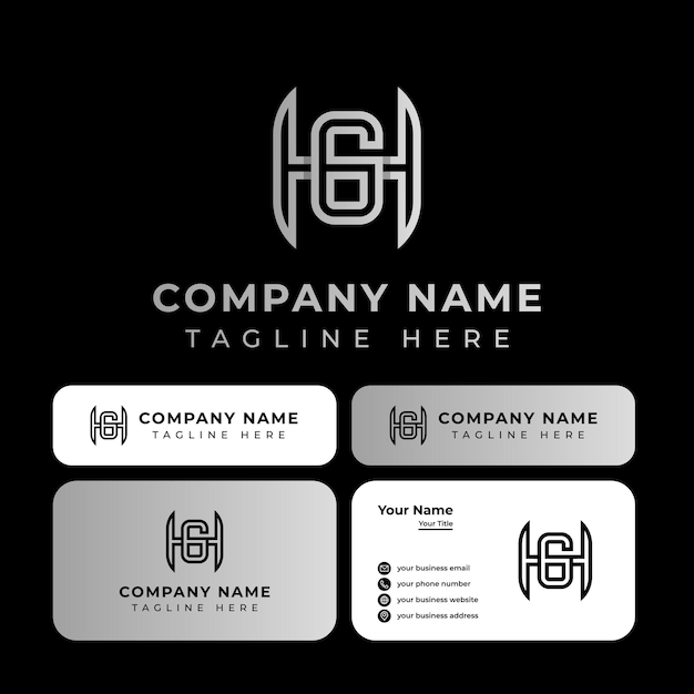 Lettre Hg Outline Logo, Adapté à Toute Entreprise Ou Identité Personnelle.