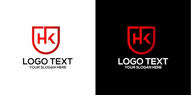 Lettre Hk Logo Design Vecteur Vecteur Premium