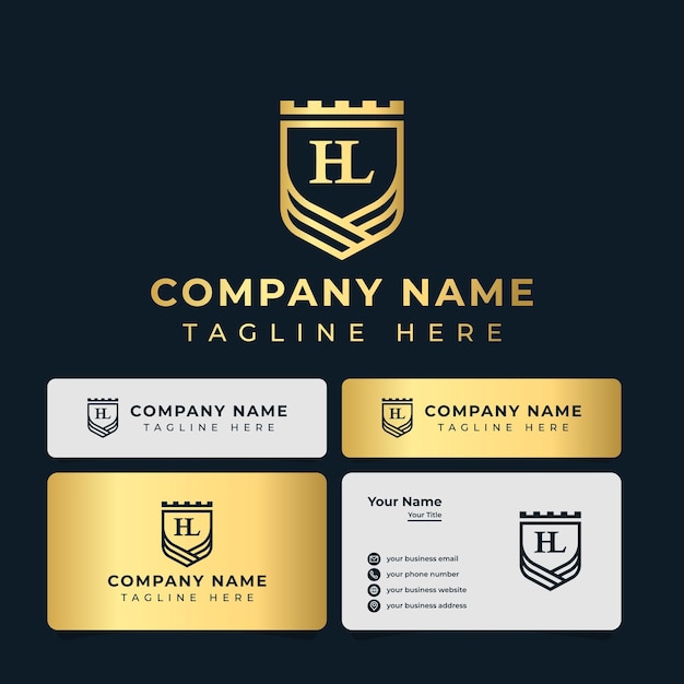 Lettre HL Monogram Shield King Logo, adapté à toute entreprise.