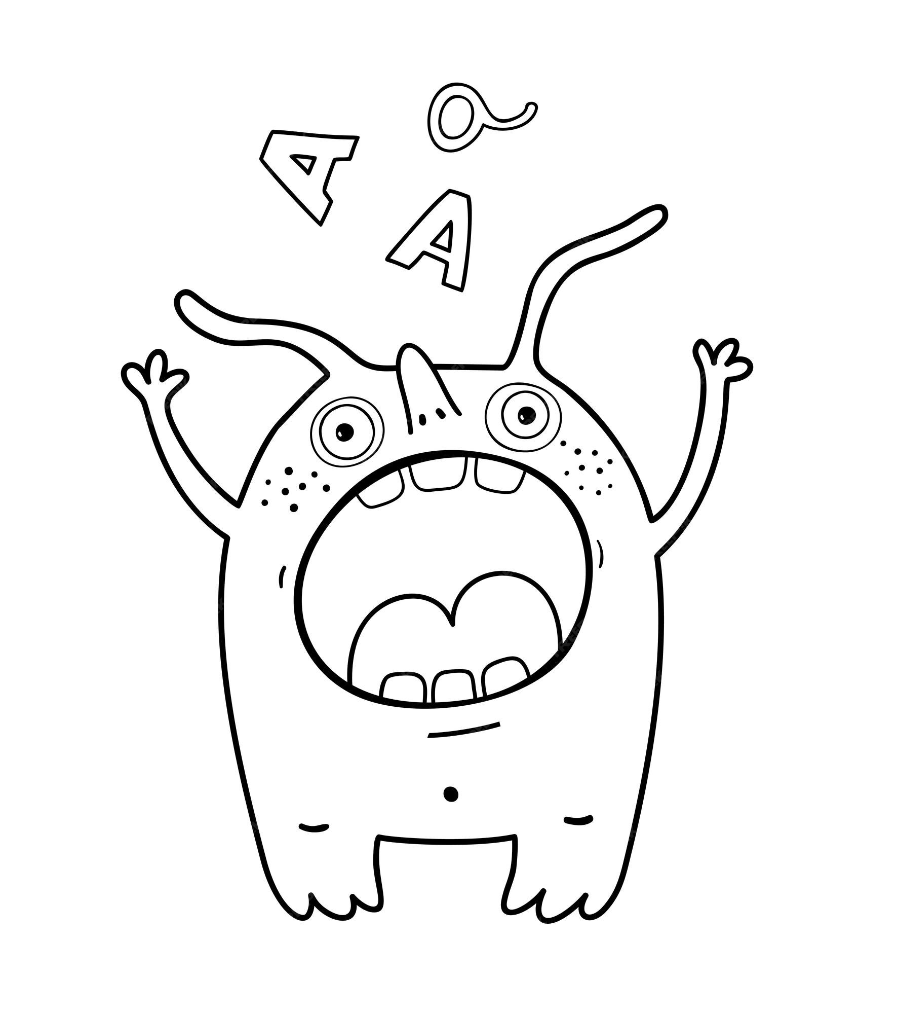 Lettre Hurlante Drole Et Mignonne Un Monstre Extraterrestre Avec Des Dents Pour Le Livre D Activites Pour Enfants Creature Imaginaire Pour Livre De Coloriage Pour Enfants Dessin Anime Fantastique Contour Noir Et Blanc Lettre Hurlante Drole Et Mignonne Un Monstre Extraterrestre Avec Des Dents Pour Le Livre D Activites Pour Enfants Creature Imaginaire Pour Livre De Coloriage Pour Enfants Dessin Anime Fantastique Contour Noir Et Blanc