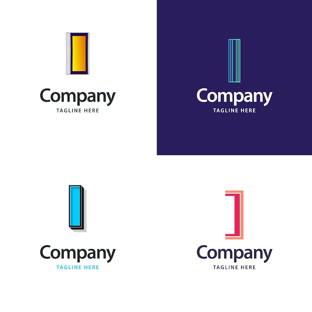 Lettre I Big Logo Pack Design Création De Logos Modernes Et Créatifs Pour Votre Entreprise Illustration Vectorielle De Nom De Marque