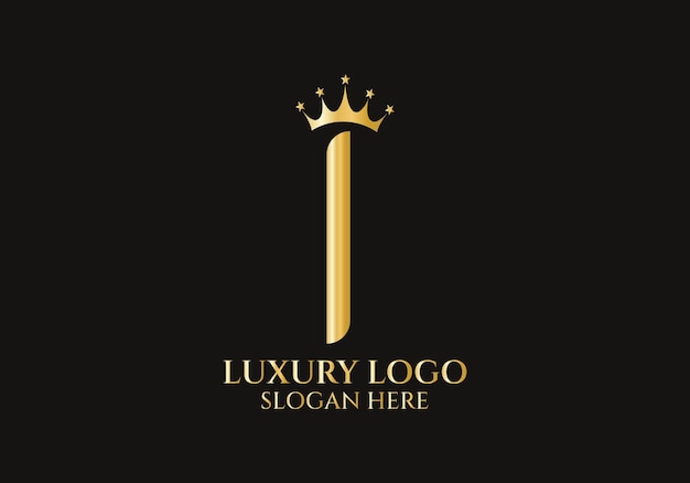 Lettre I Crown Logo pour un symbole élégant et luxueux