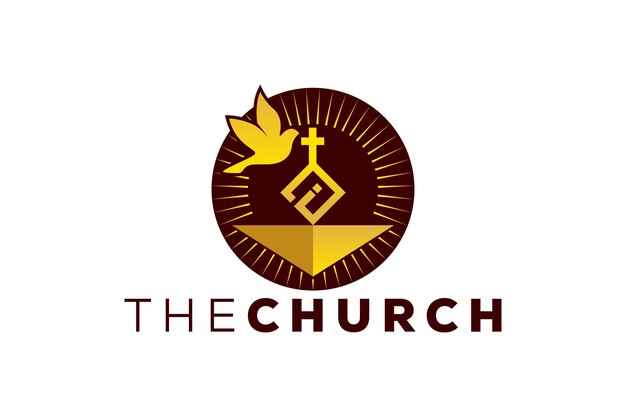 Vecteur lettre i à la mode et professionnelle signe d'église logo vectoriel chrétien et pacifique