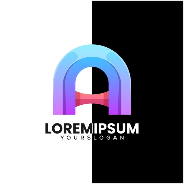 Lettre d'illustration de logo vectoriel un style coloré