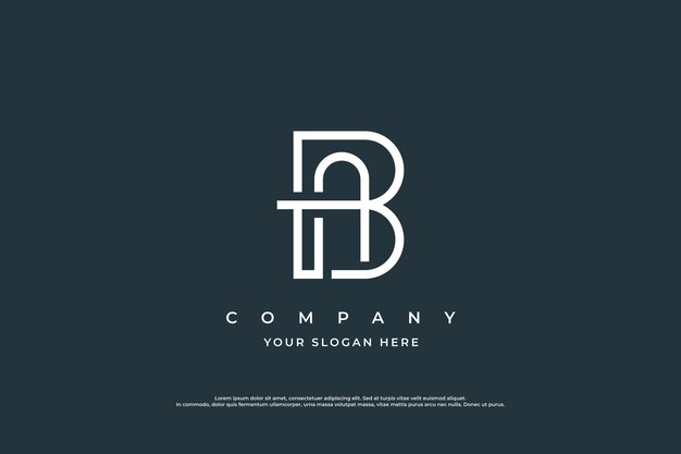 Lettre initiale AB ou BA Logo Design Vector Template
