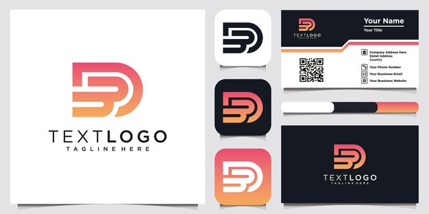 Lettre initiale abstraite DB DB modèle de conception de logo minimal et carte de visite