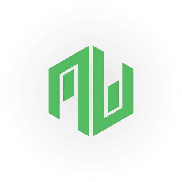Lettre initiale abstraite logo AW ou WA en couleur verte isolée sur fond blanc