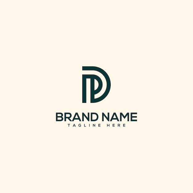 La lettre initiale de l'alphabet PD est le vecteur du modèle de conception du logo DP.