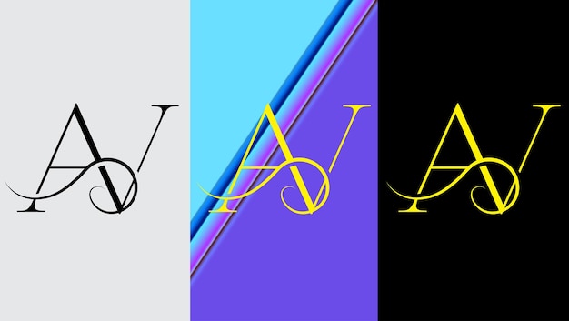 Vecteur la lettre initiale av est un logo créatif, un symbole moderne, une icône, un monogramme.