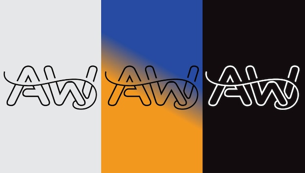 Lettre initiale AW logo design créatif symbole moderne icône monogramme