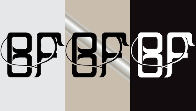 Lettre Initiale Bf Logo Design Créatif Symbole Moderne Icône Monogramme