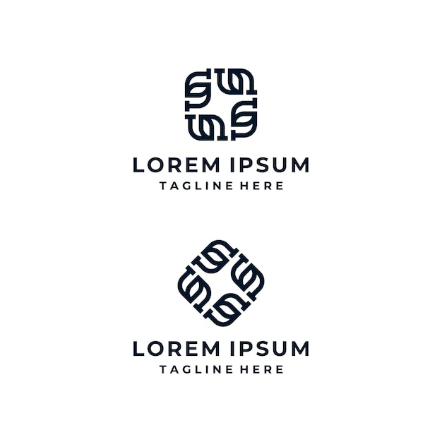 Vecteur lettre initiale carrée s group connection community logo design inspiration