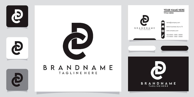 Lettre Initiale Cd Ou Dc Typographie Logo Design Vecteur Avec Vecteur Premium De Conception De Carte De Visite