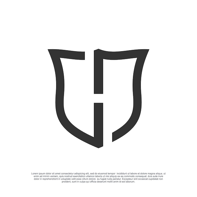 Lettre Initiale De Conception De Logo Avec Bouclier Pour Le Concept Créatif D'entreprise Vecteur Premium