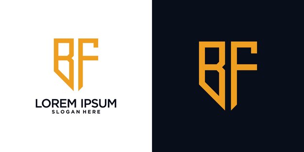 Lettre initiale de conception de logo monogramme b combinée avec un élément de bouclier et un concept créatif