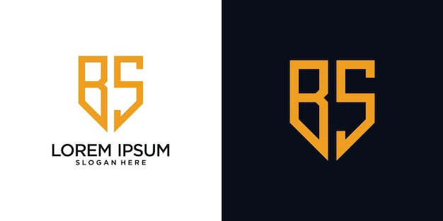 Lettre initiale de conception de logo monogramme b combinée avec un élément de bouclier et un concept créatif