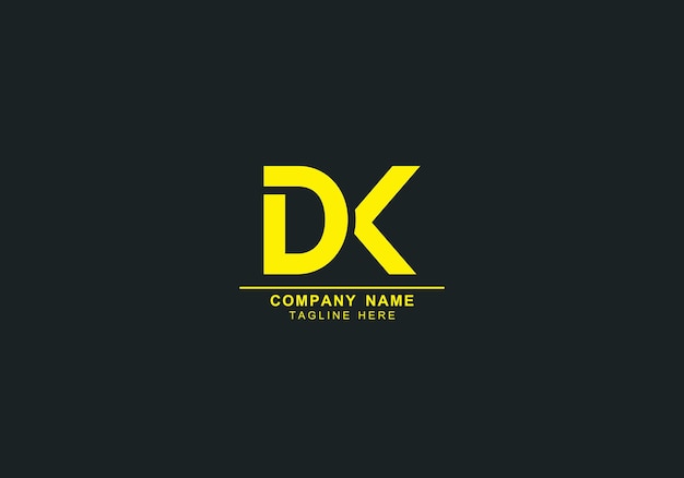 Vecteur lettre initiale dk dk ou kd logo minimal