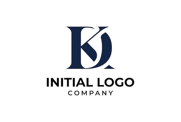 Vecteur lettre initiale dk ou kd logo design utilisable pour l'illustration vectorielle des logos de marque et d'entreprise