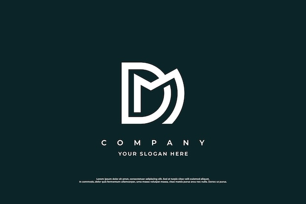 Lettre initiale DM Monogramme Vecteur de conception du logo