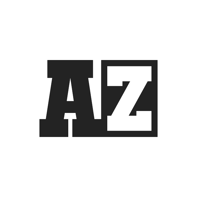 La lettre initiale du logo AZ Le modèle de conception du logo AZ