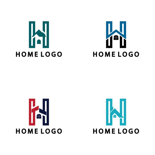 Lettre Initiale H Accueil Logo Icône Vector Illustration Design