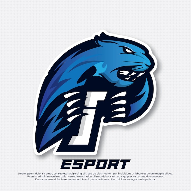 Lettre Initiale I Logo Esport Design Panther Esport Logo Design Tiger Mascot Sport Logo Design