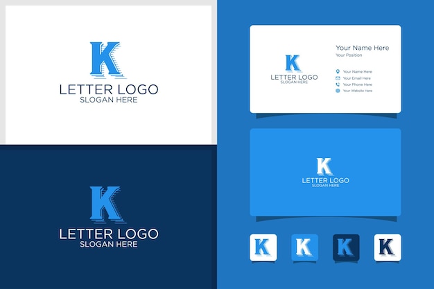 Lettre Initiale K Design Logo Et Modèle De Carte De Visite Vecteur Premium