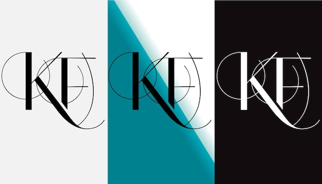 Vecteur lettre initiale kf logo design créatif symbole moderne icône monogramme