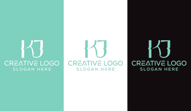 Lettre Initiale Kj Logo Design Monogramme Créatif Moderne Signe Symbole Icône