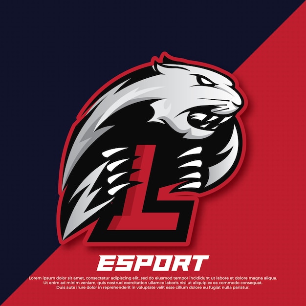 Lettre Initiale L Logo Esport Design Panther Esport Logo Design Tiger Mascot Sport Logo Design