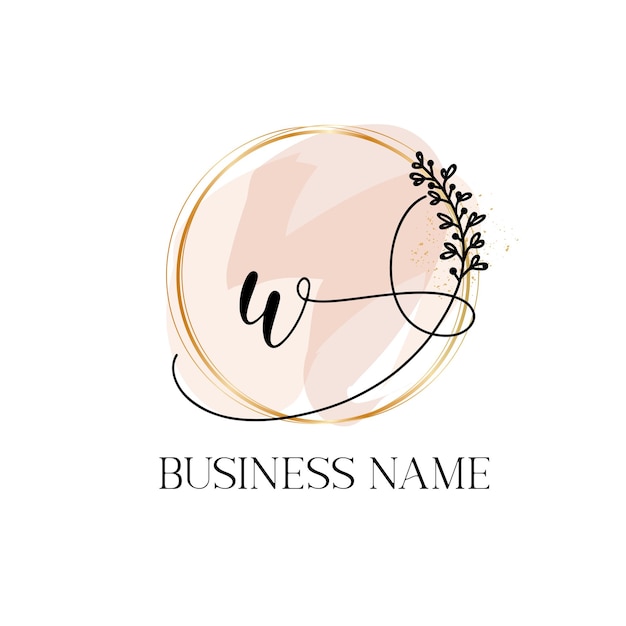 Vecteur lettre initiale logo script logo floral