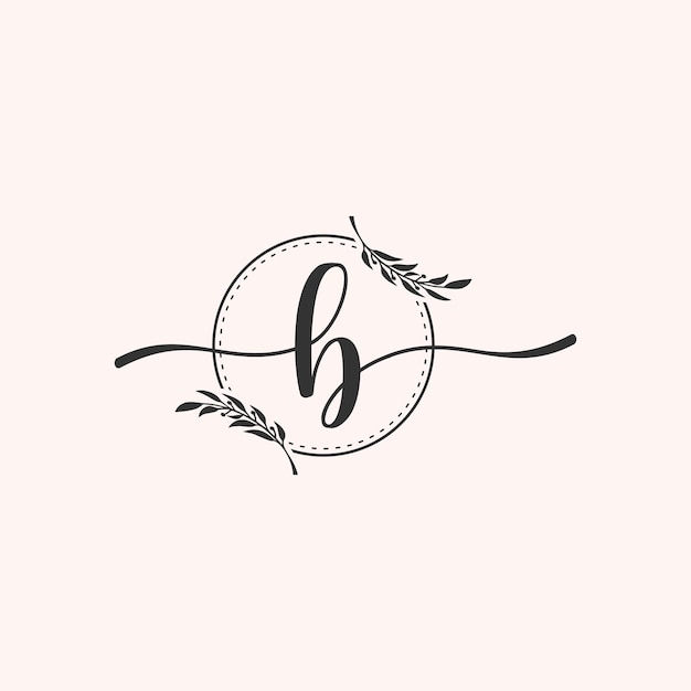 Vecteur lettre initiale luxe beauté s'épanouit logo monogramme ornement b